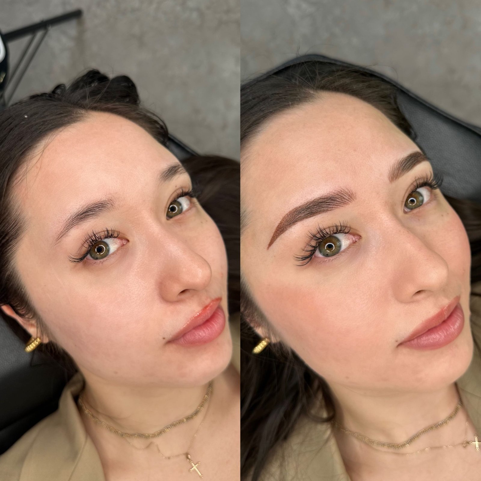 Microblading shaping eyebrows with precision at Ax Art Atelier