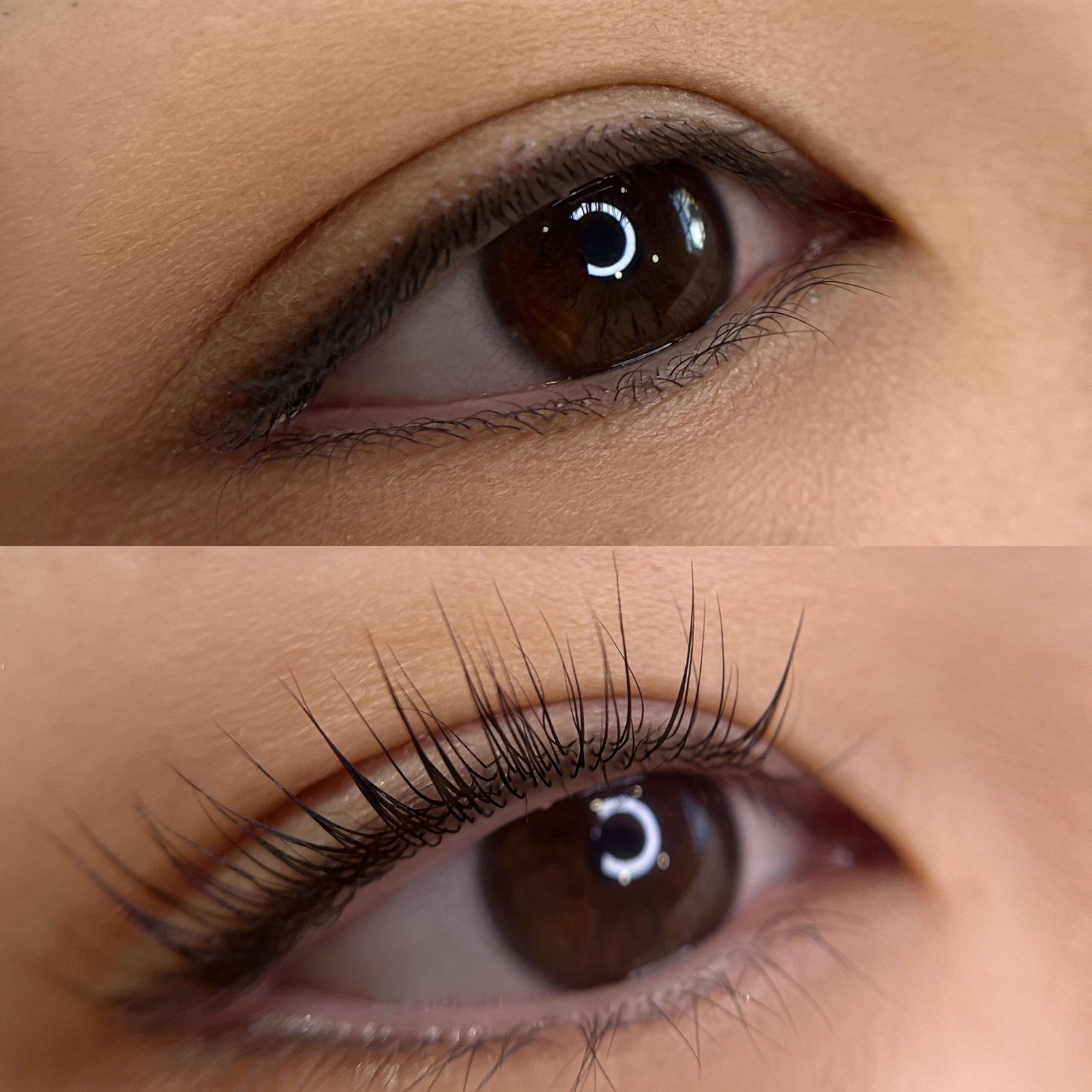 Lash lift before and after results at Ax Art Atelier